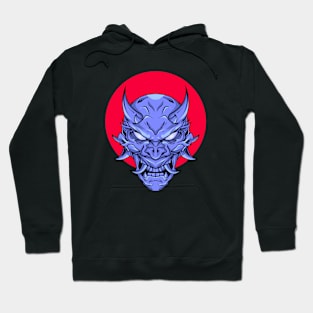 Blue Demonic Mask Hoodie